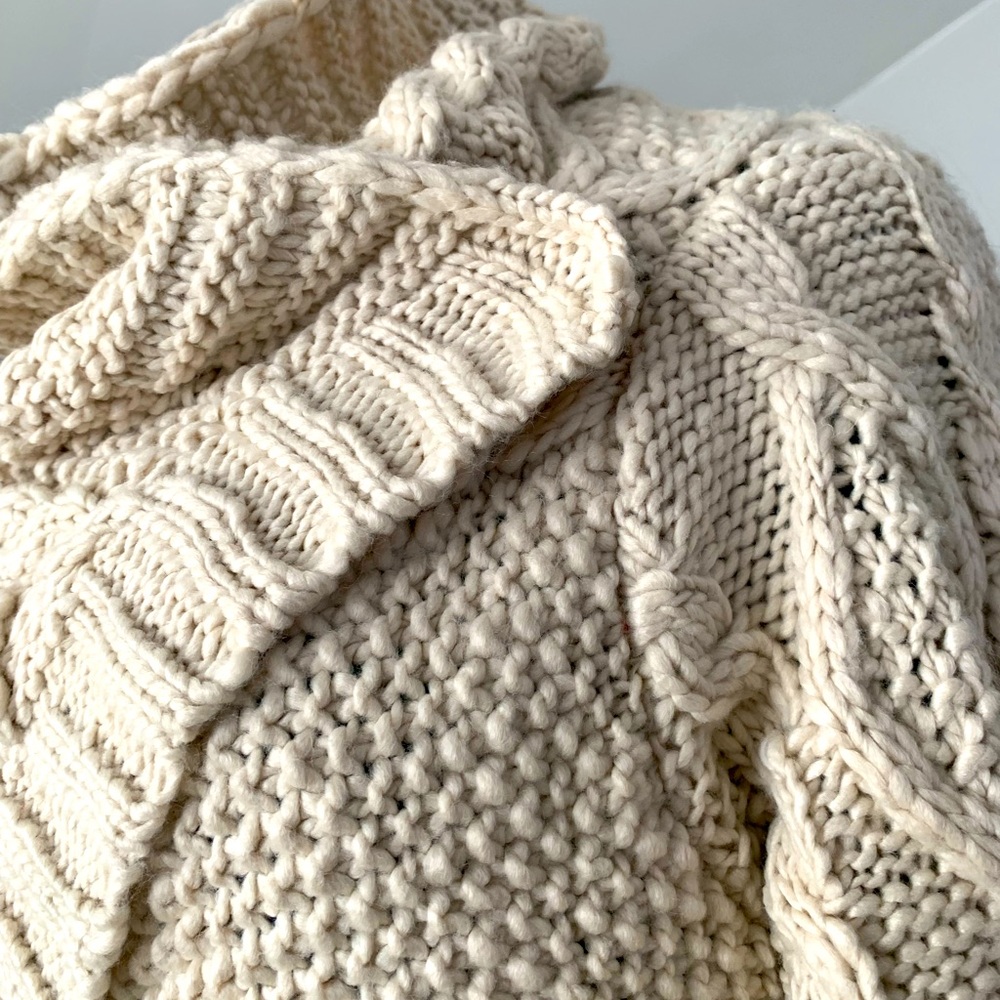 Sabine Cozy Cream Cable Knit Sweater - Picture 9 of 11